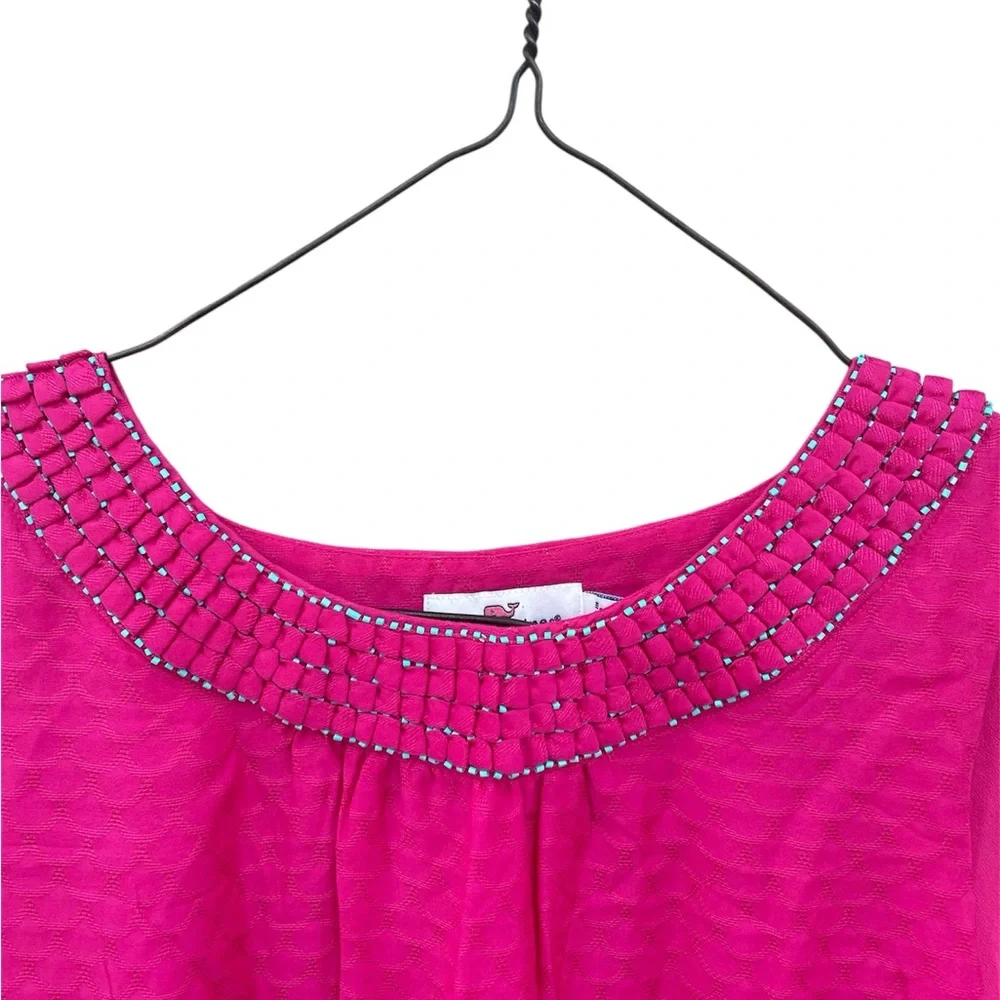 VINEYARD VINES Dobby Embellished Silk Blend Shift Dress